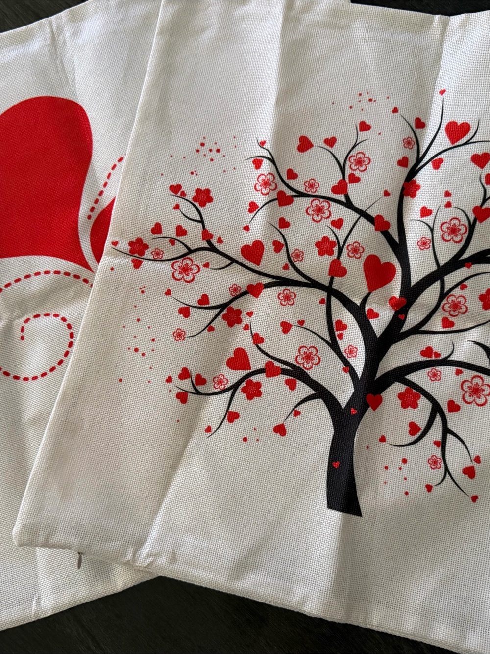 Red Heart Tree Printed Pillow Covers